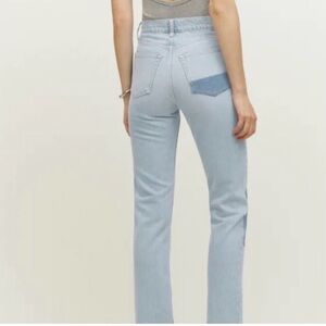Reformation Cynthia patch jeans in Tahoe wash